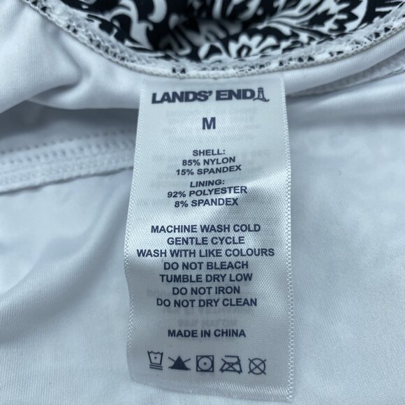 Lands’ End Women’s Tank Swimsuit Bathing Suit Slimming Paisley Black Size Medium - Picture 12 of 12